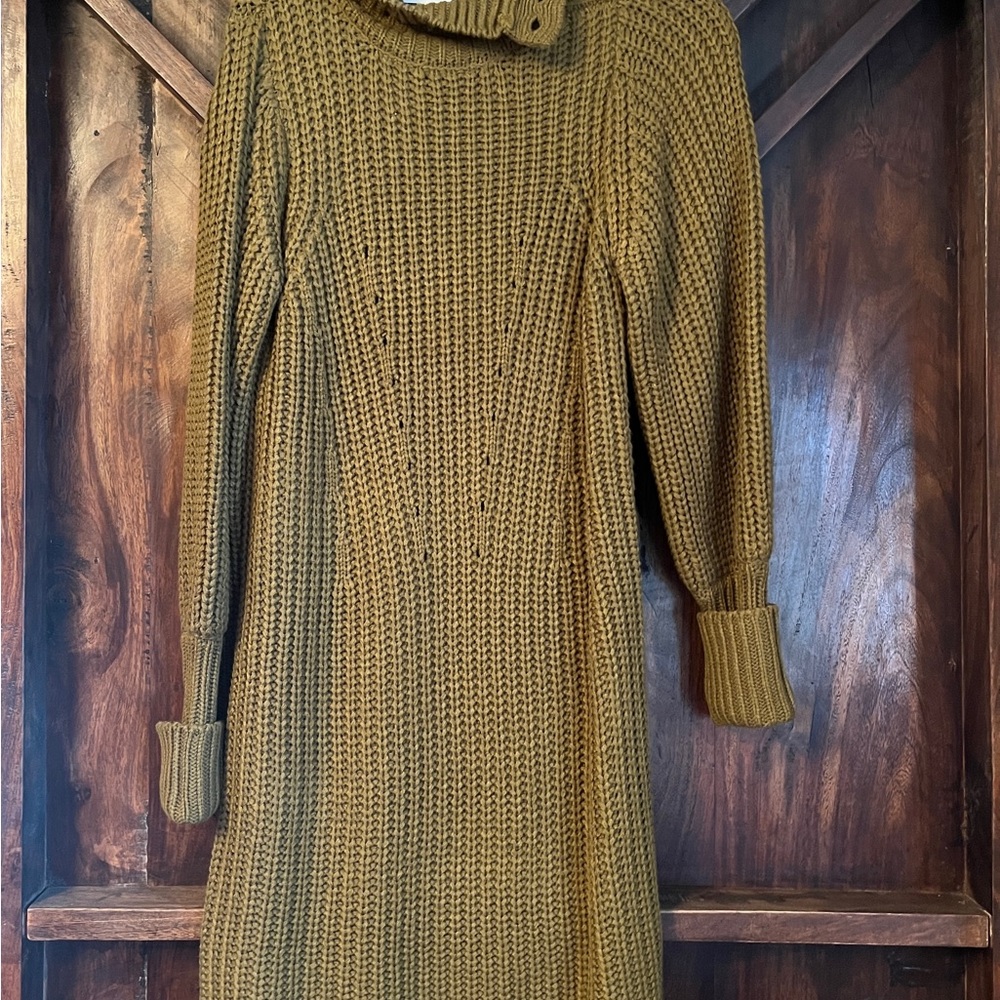 Moon River Chunky Knit Mock Neck Sweater Dress